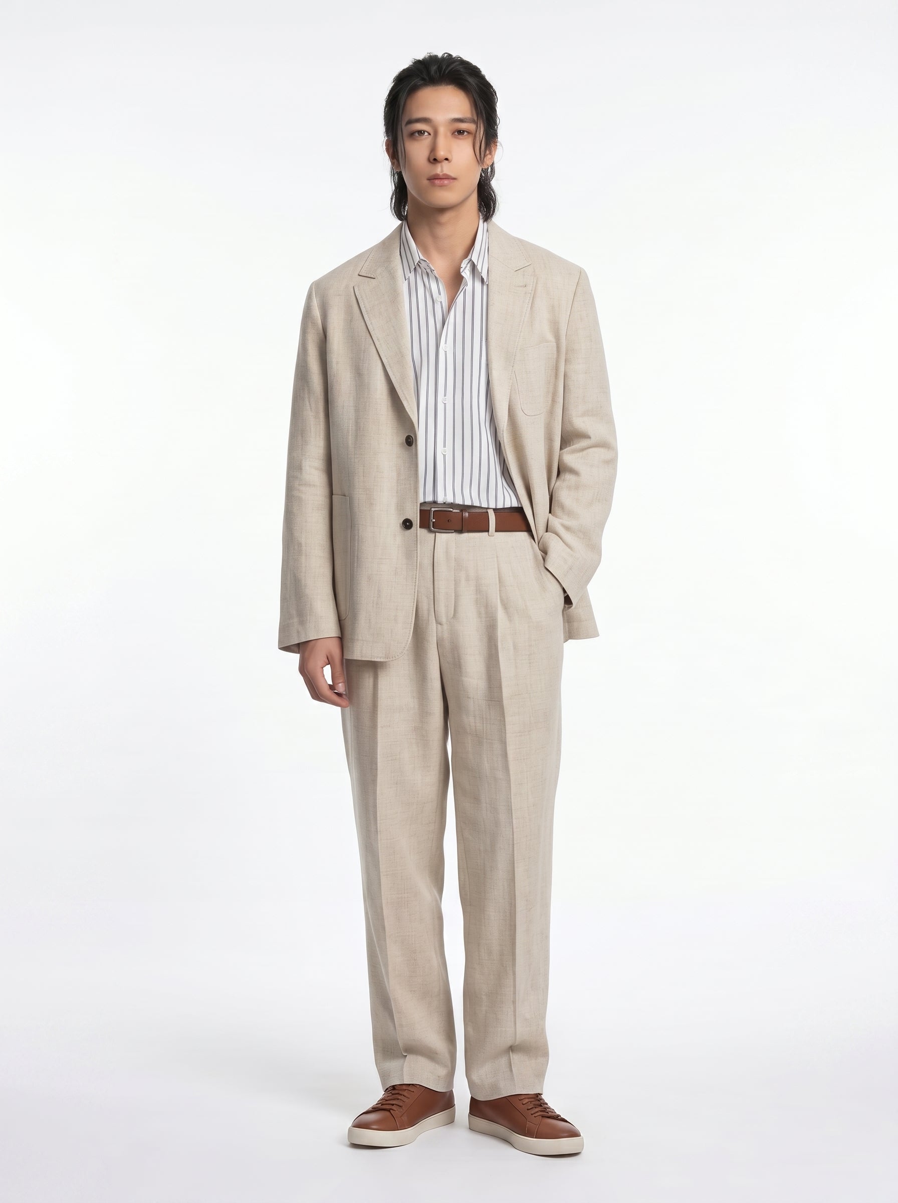 Aurelio Washed Linen Blazer