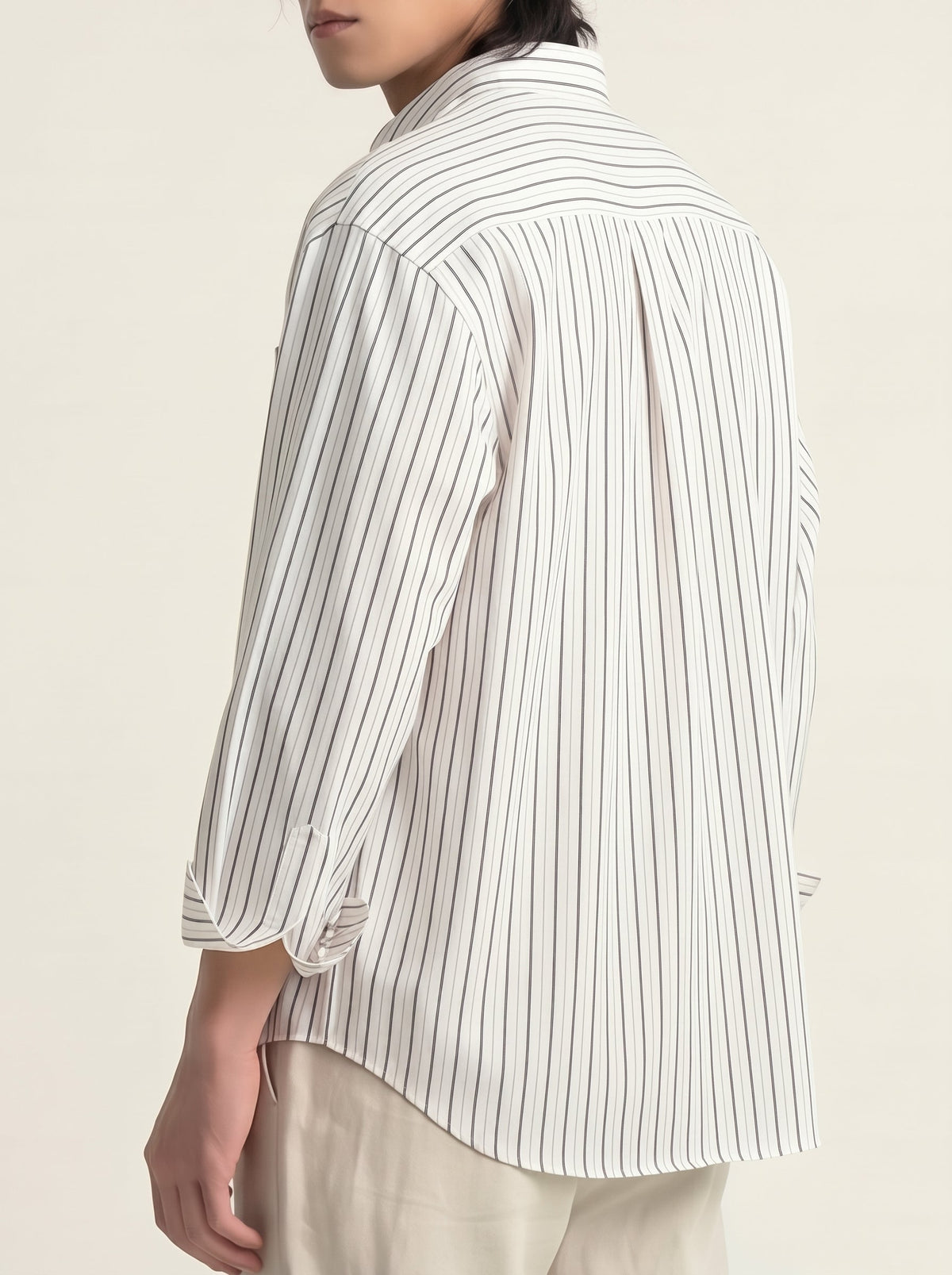 Luca Hidden-Placket Stripe Shirt