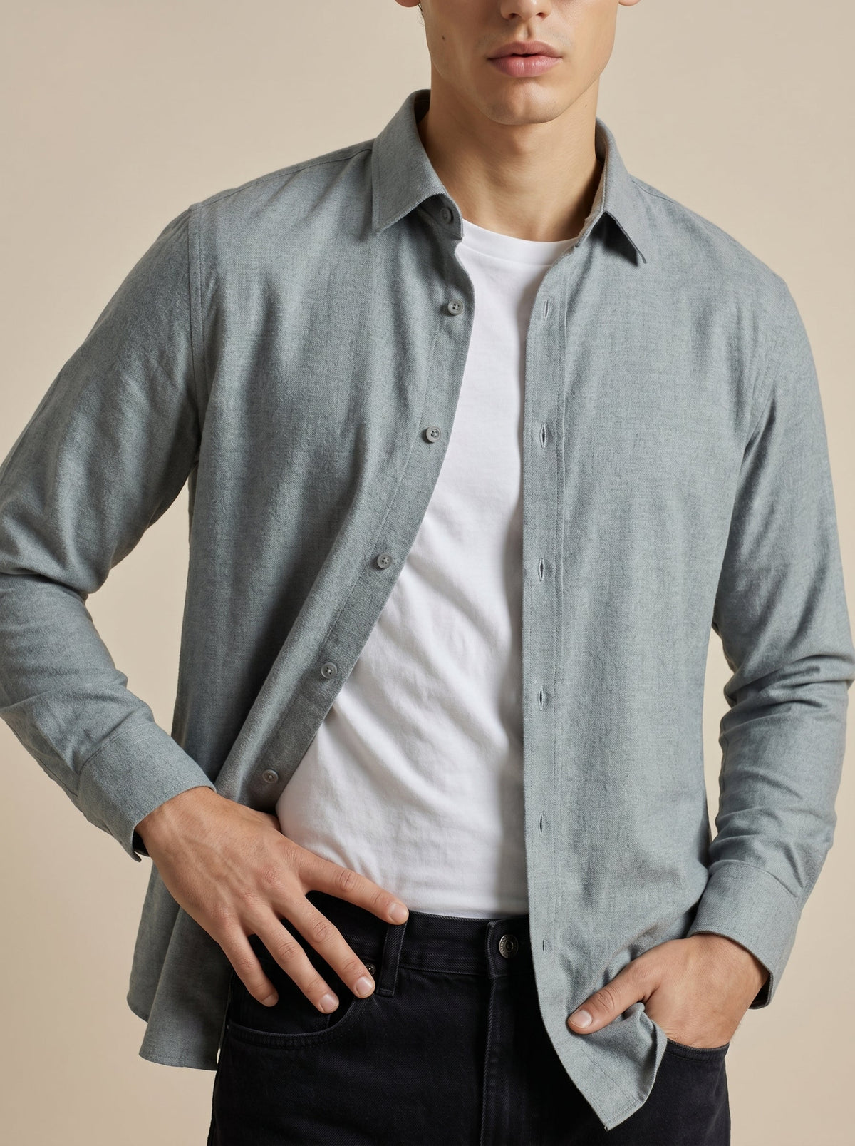 Laurent Brushed Silk Shirt