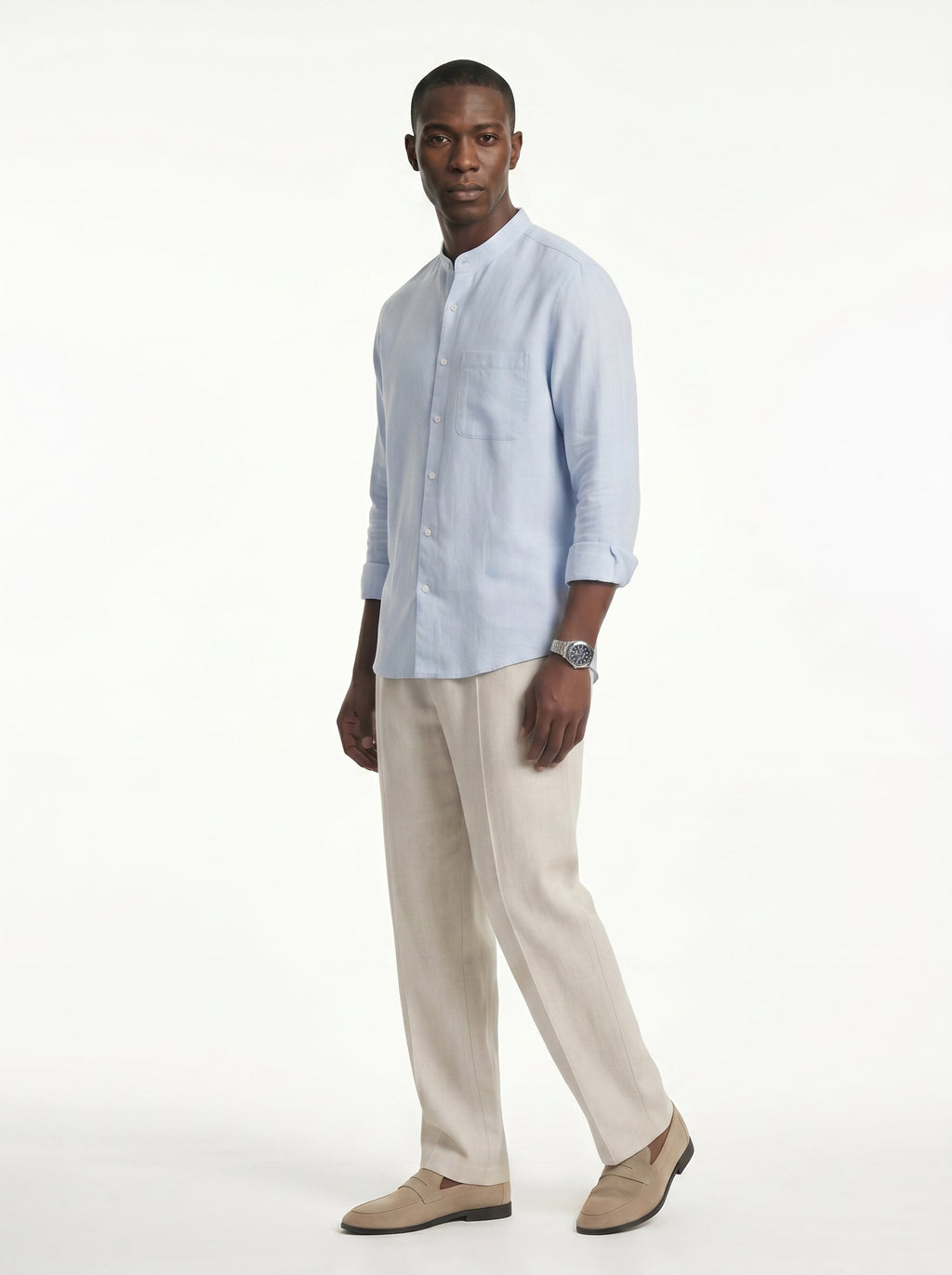 Lorenzo Linen-Cotton Drawstring Trousers