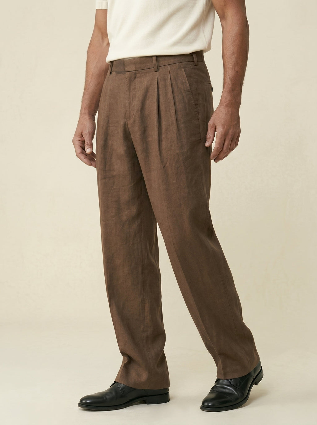 Lorenzo Linen Pleated Trousers