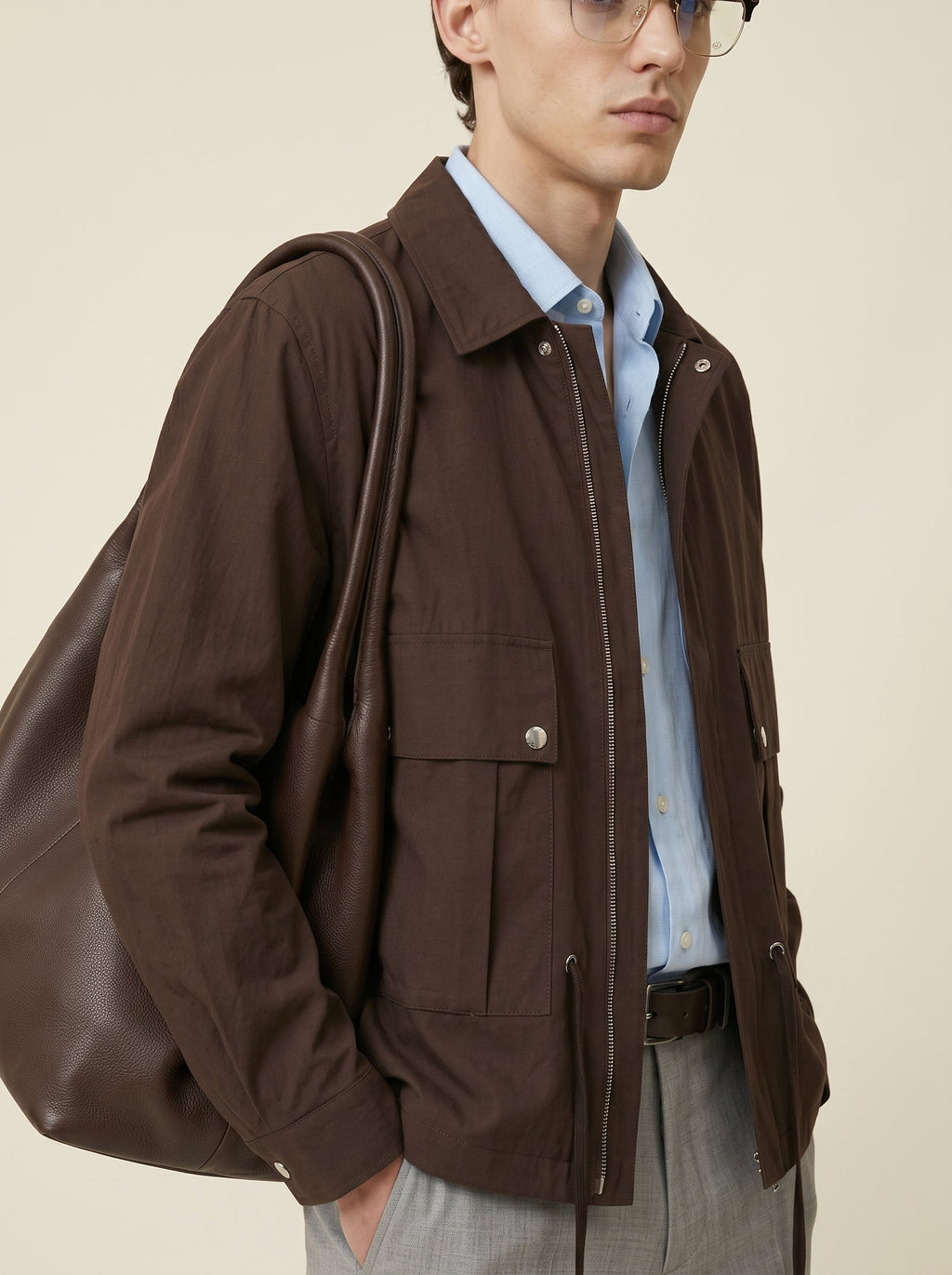 Matteo Viscose-Cotton Belted Track Jacket