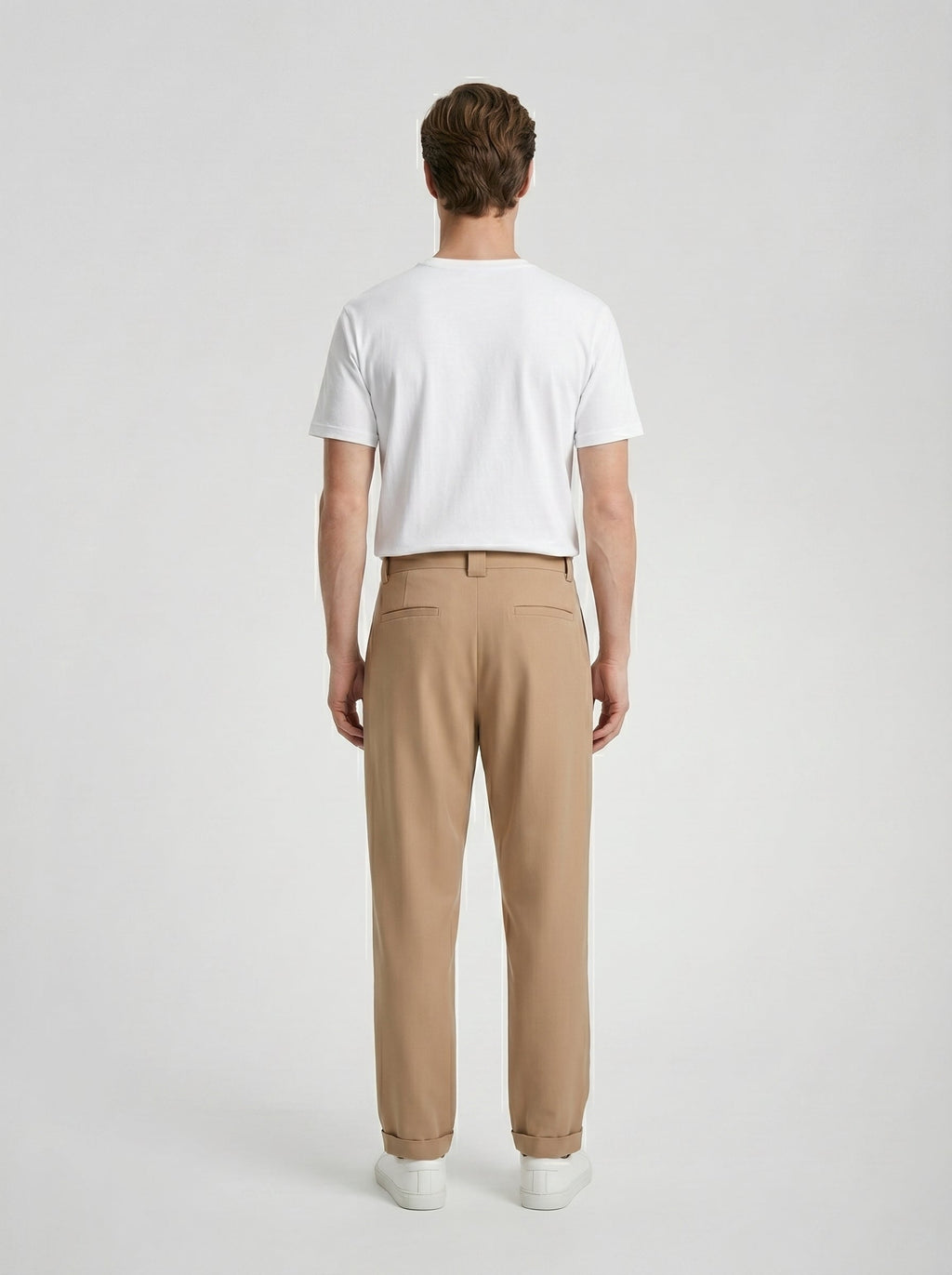 Arden Cotton-Lyocell Tailored Trousers (Sandstone)