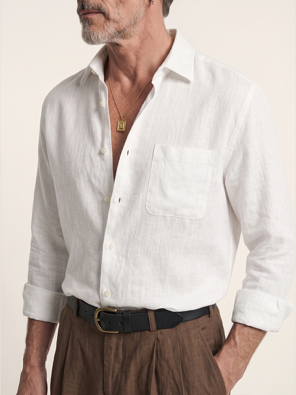 Étienne French Linen Shirt (Milk White)