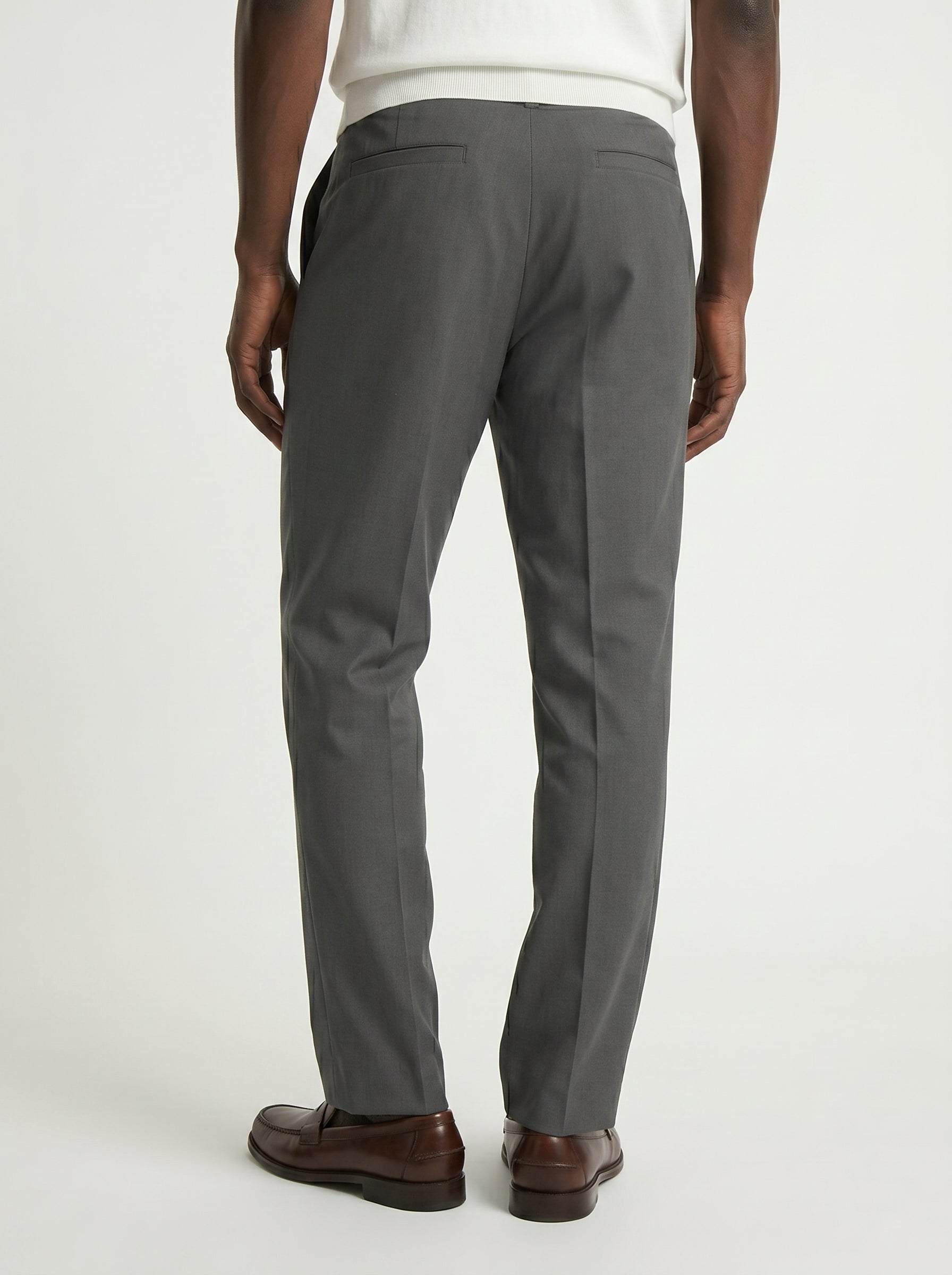 Arden Cotton-Lyocell Tailored Trousers (Charcoal Grey)