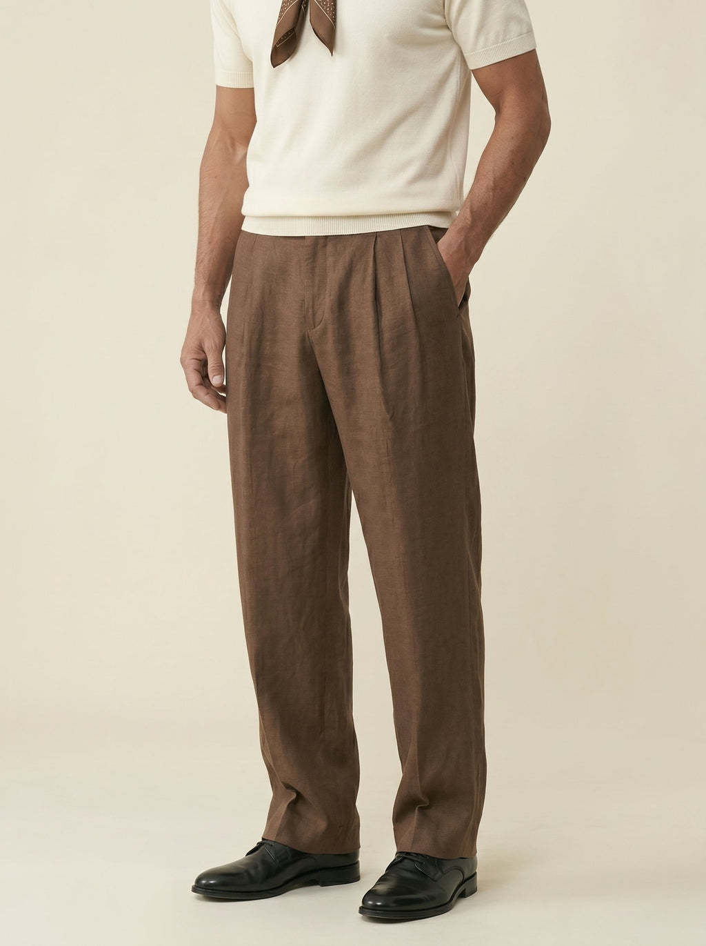 Lorenzo Linen Pleated Trousers