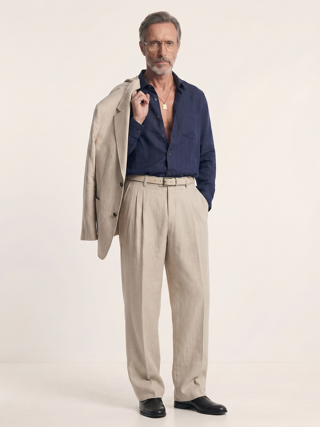 Étienne French Linen Shirt (Blue Navy)