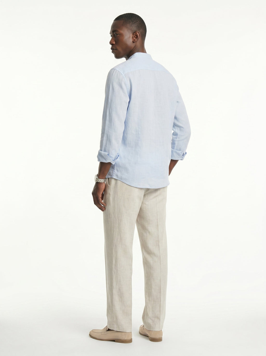 Lorenzo Linen-Cotton Drawstring Trousers