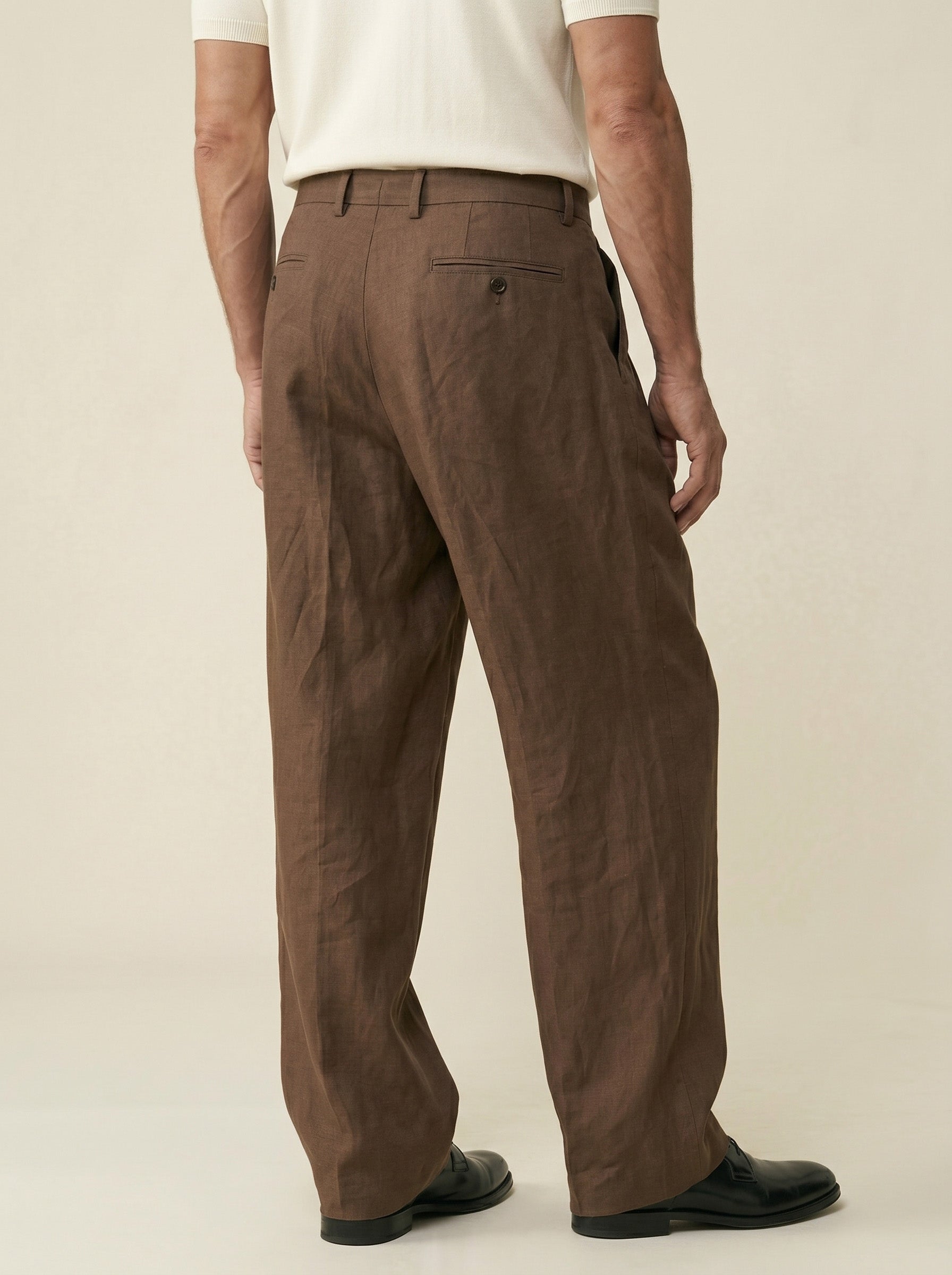 Lorenzo Linen Pleated Trousers