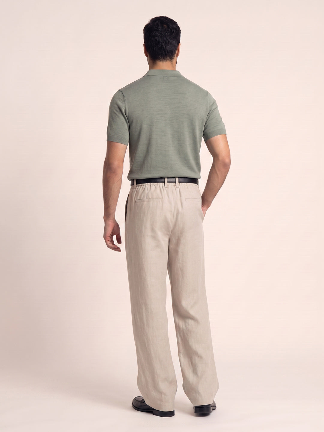 Bastien One-Button Polo (Soft Sage)