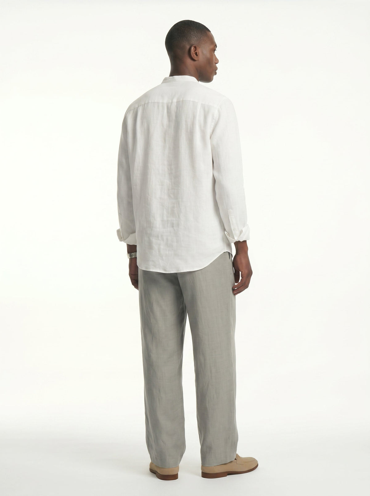 Lorenzo Linen-Cotton Drawstring Trousers