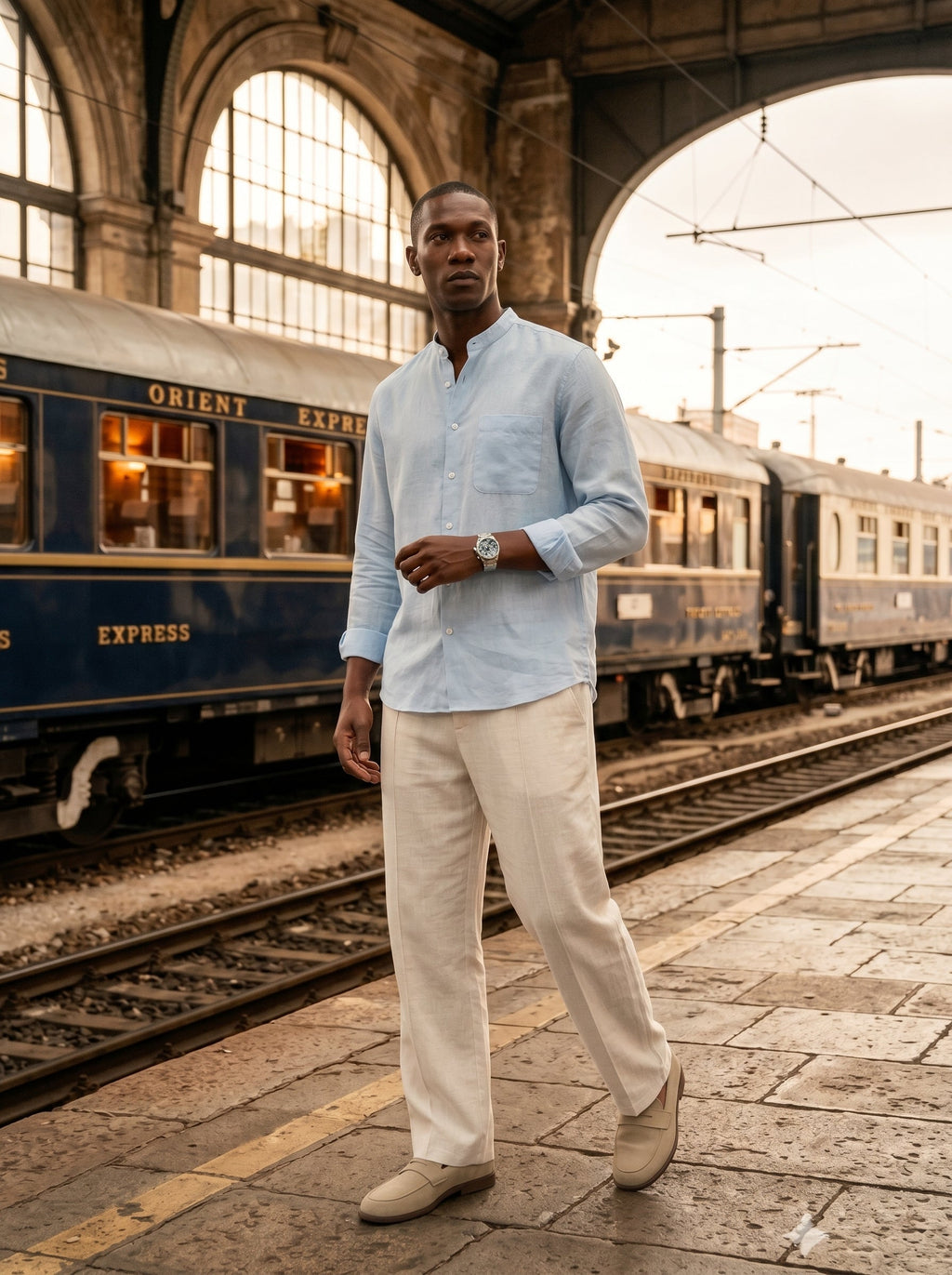 Lorenzo Linen-Cotton Drawstring Trousers