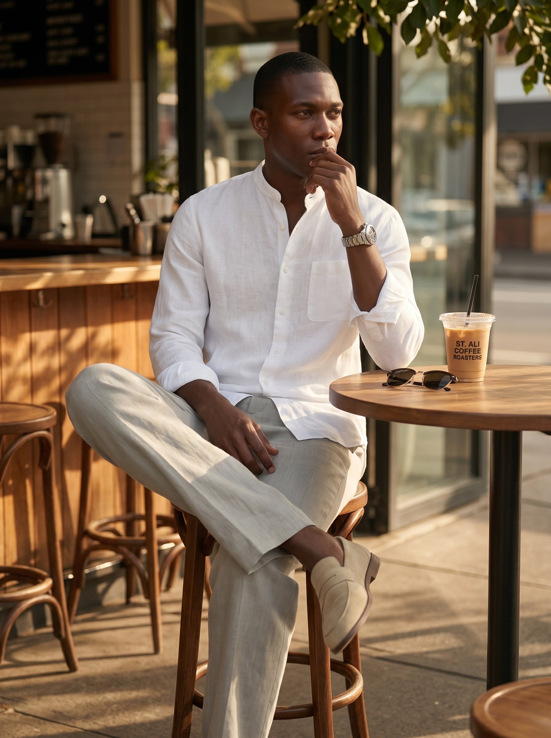 Lorenzo Linen-Cotton Drawstring Trousers