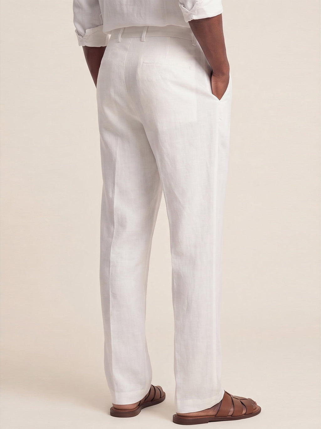 Alessio Linen-Viscose Pleated Trousers