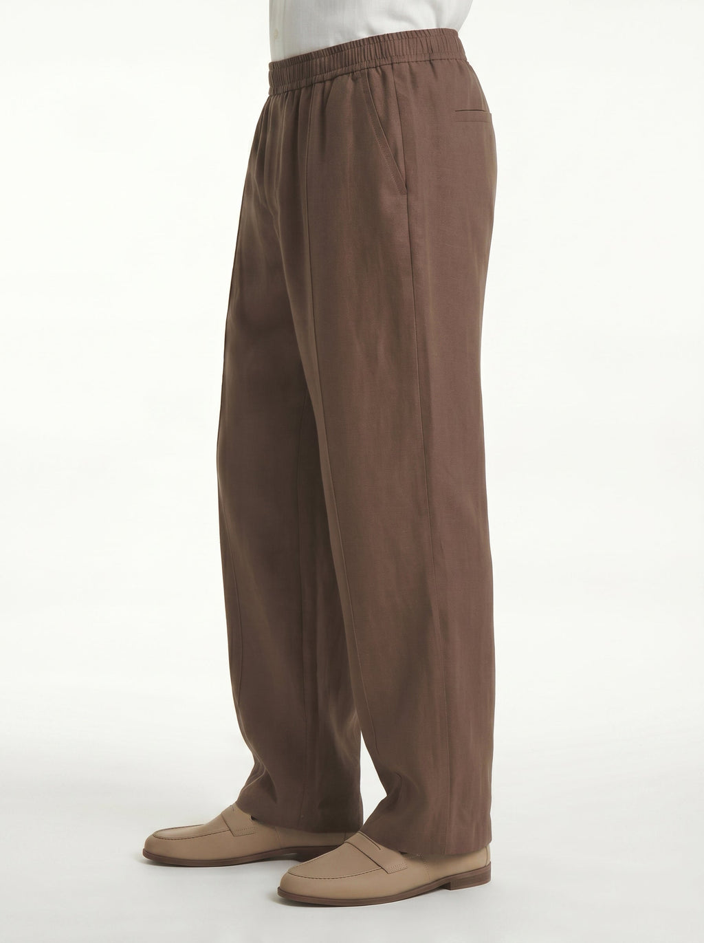 Lorenzo Linen-Cotton Drawstring Trousers