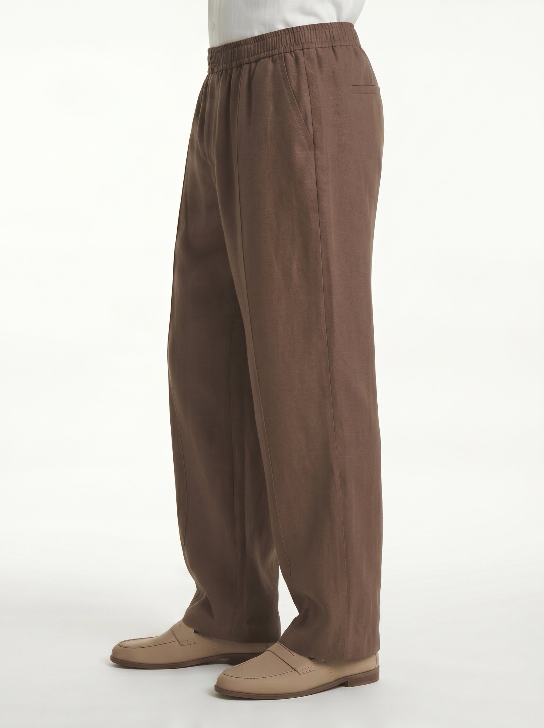 Lorenzo Linen-Cotton Drawstring Trousers