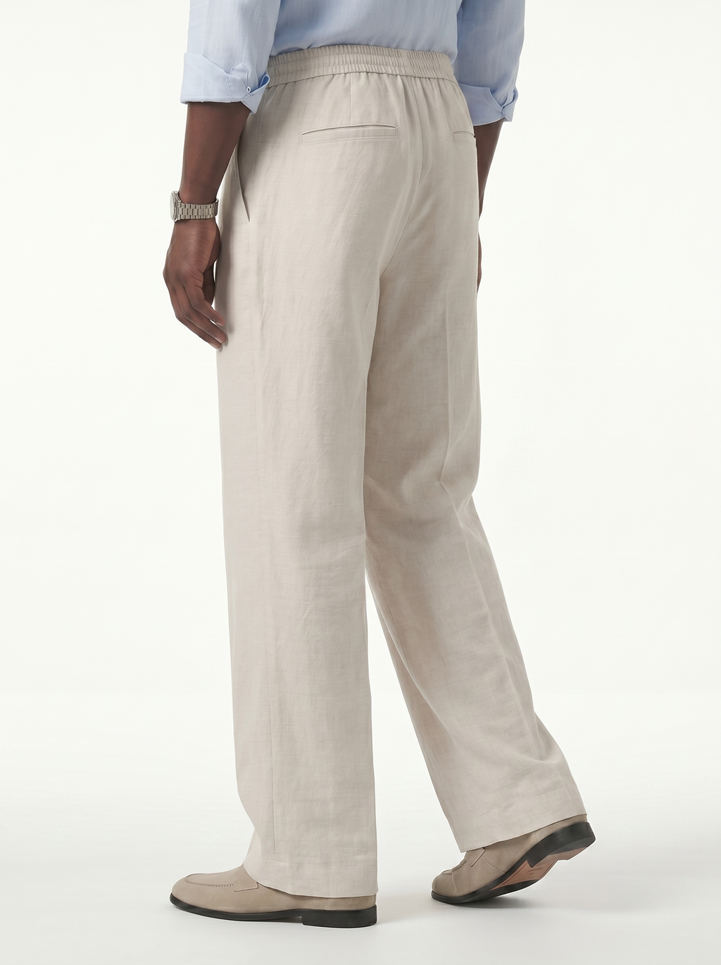 Lorenzo Linen-Cotton Drawstring Trousers