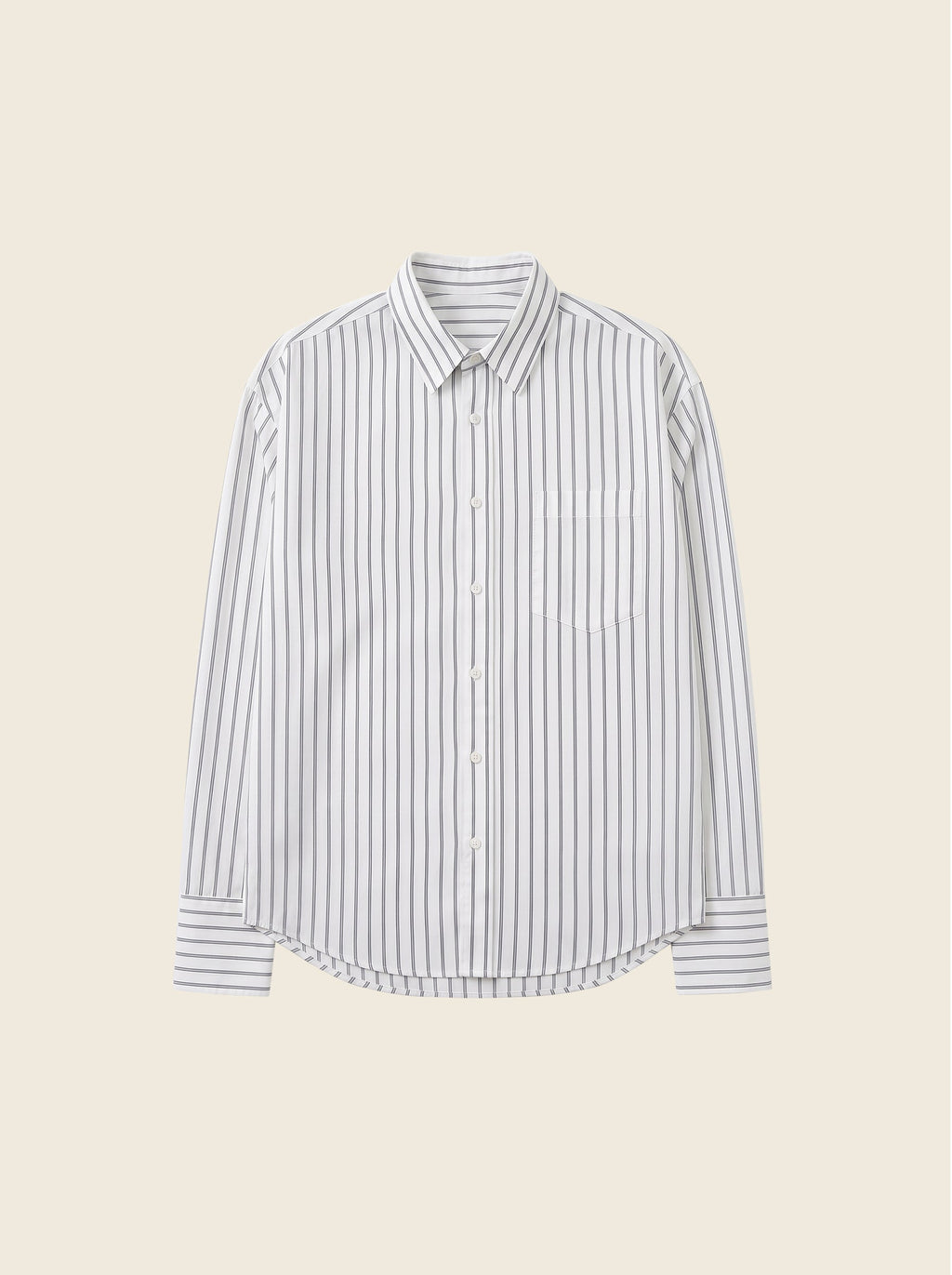 Luca Hidden-Placket Stripe Shirt