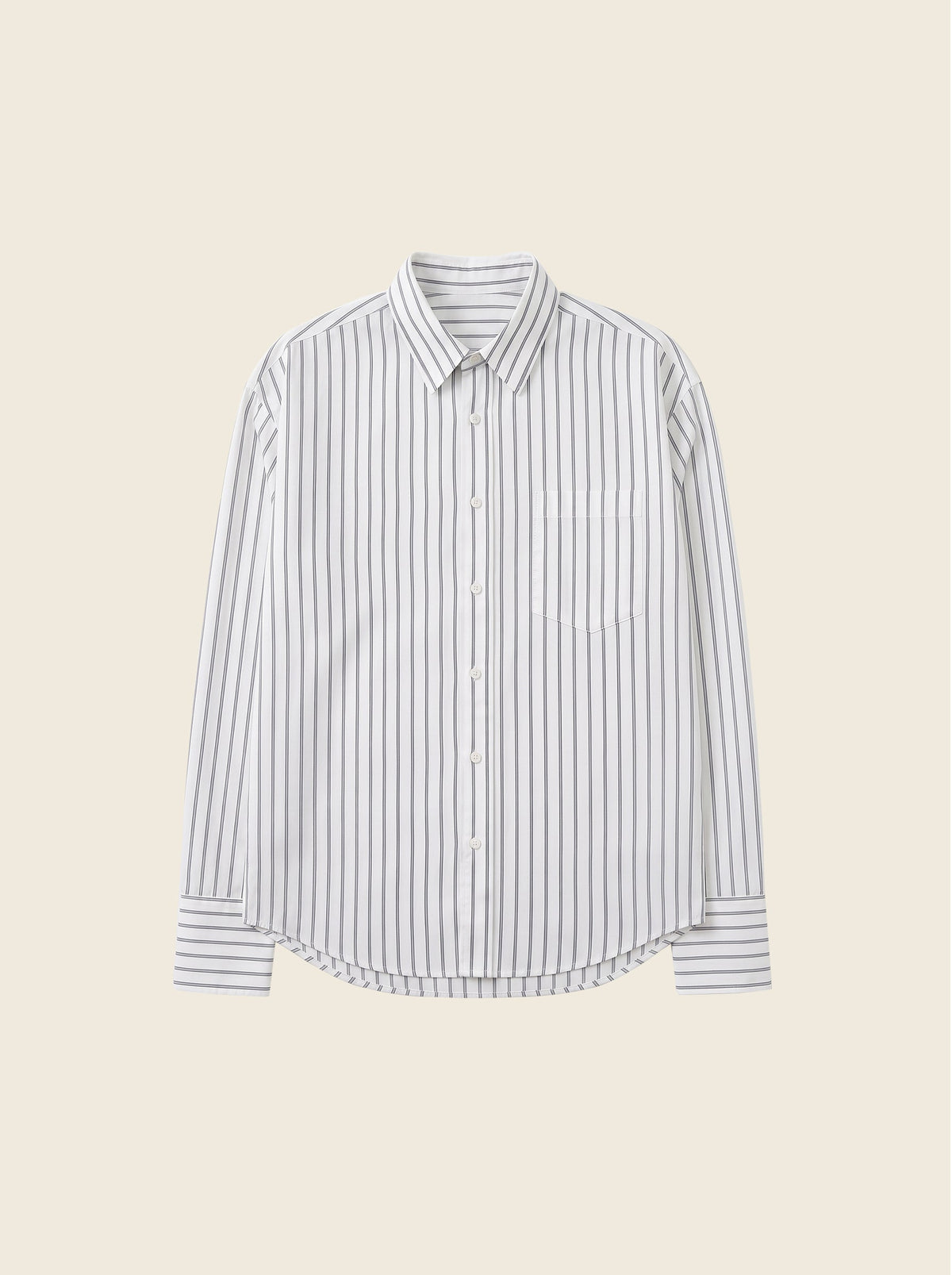 Luca Hidden-Placket Stripe Shirt