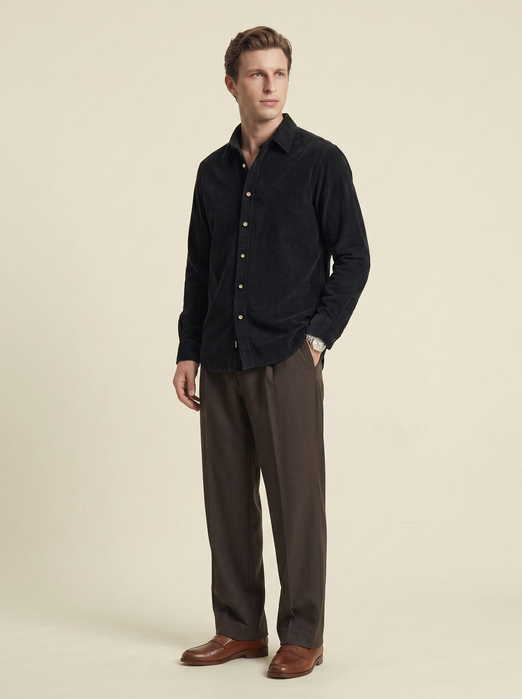 Olivier Washed Cotton Corduroy Shirt