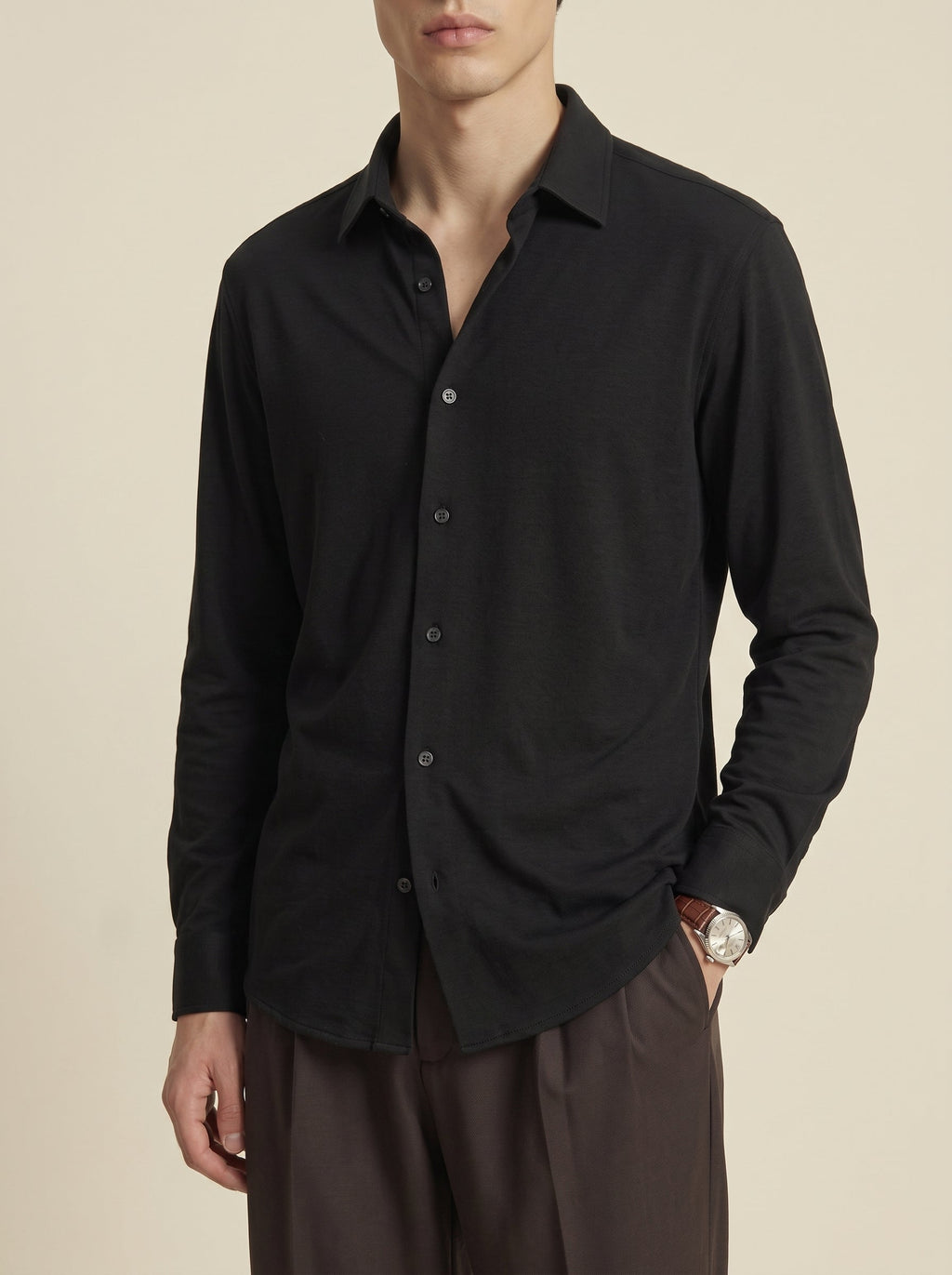 Dorian Merino-Tencel Knit Shirt