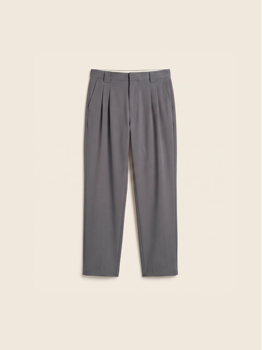 Arden Cotton-Lyocell Tailored Trousers (Charcoal Grey)