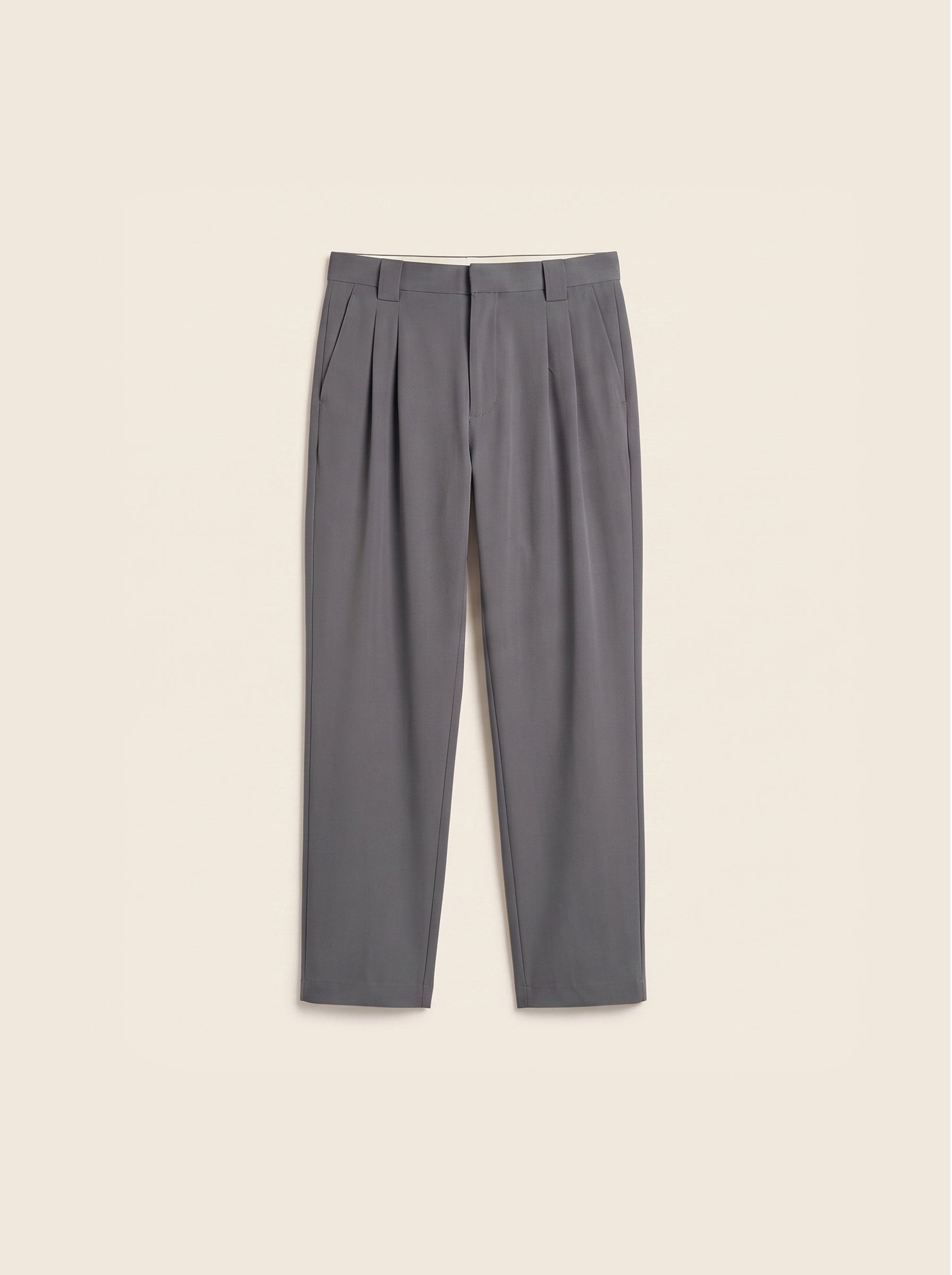 Arden Cotton-Lyocell Tailored Trousers (Charcoal Grey)