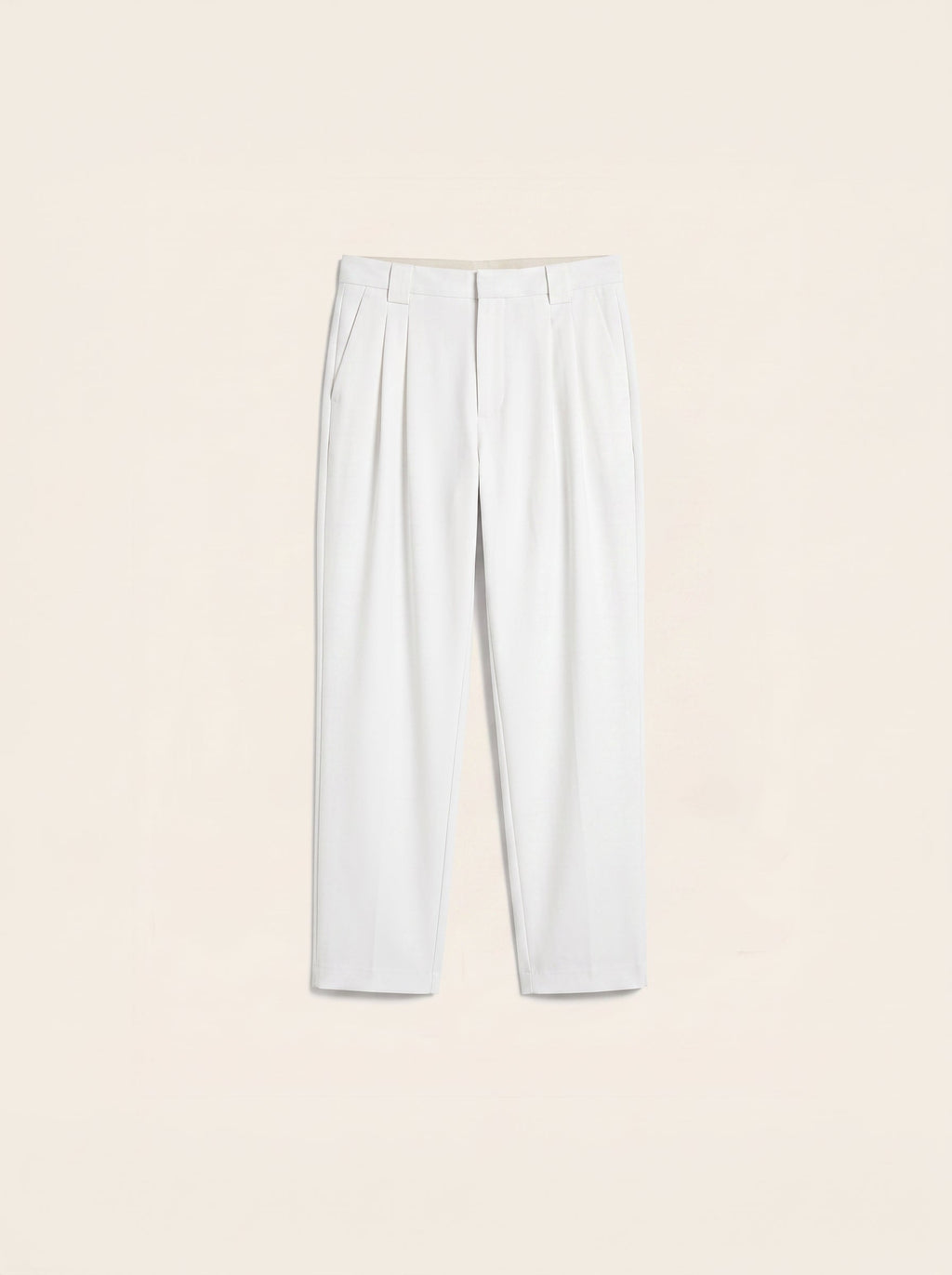 Arden Cotton-Lyocell Tailored Trousers (Pure White)