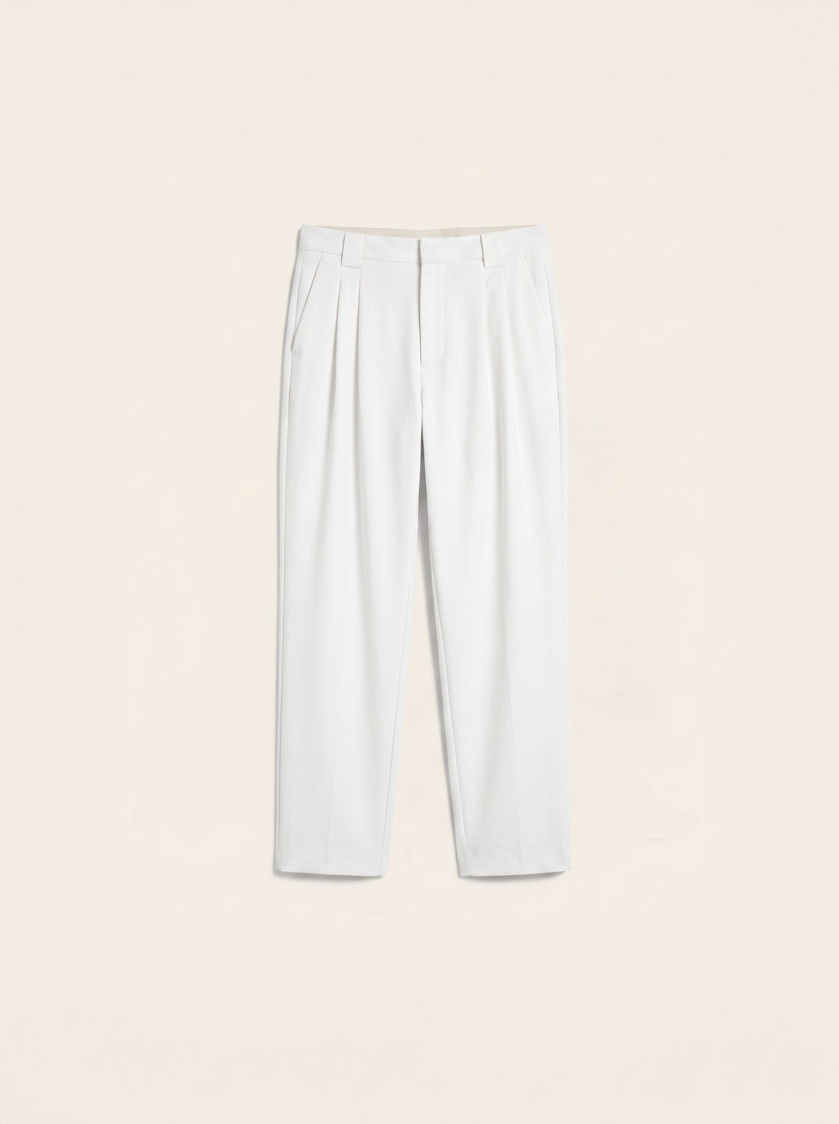 Arden Cotton-Lyocell Tailored Trousers (Pure White)