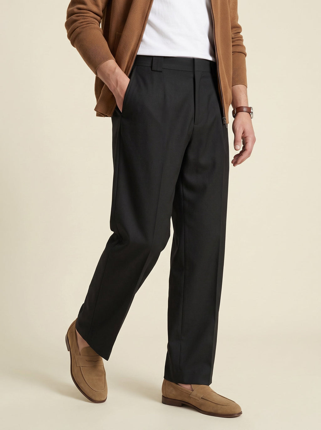 Cassian Wool-Blend Relaxed Straight Trousers