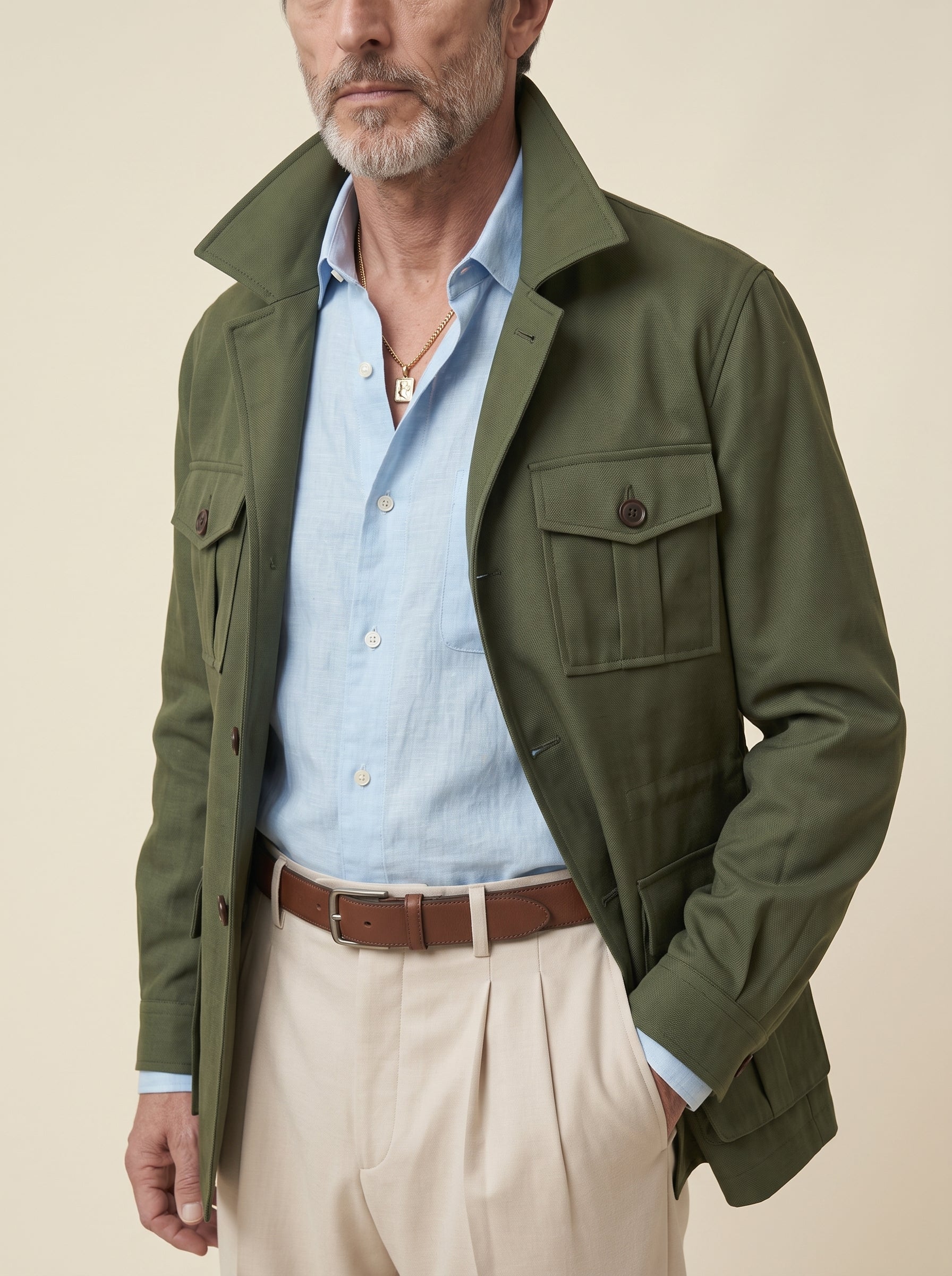 Lorenzo French Linen Safari Jacket