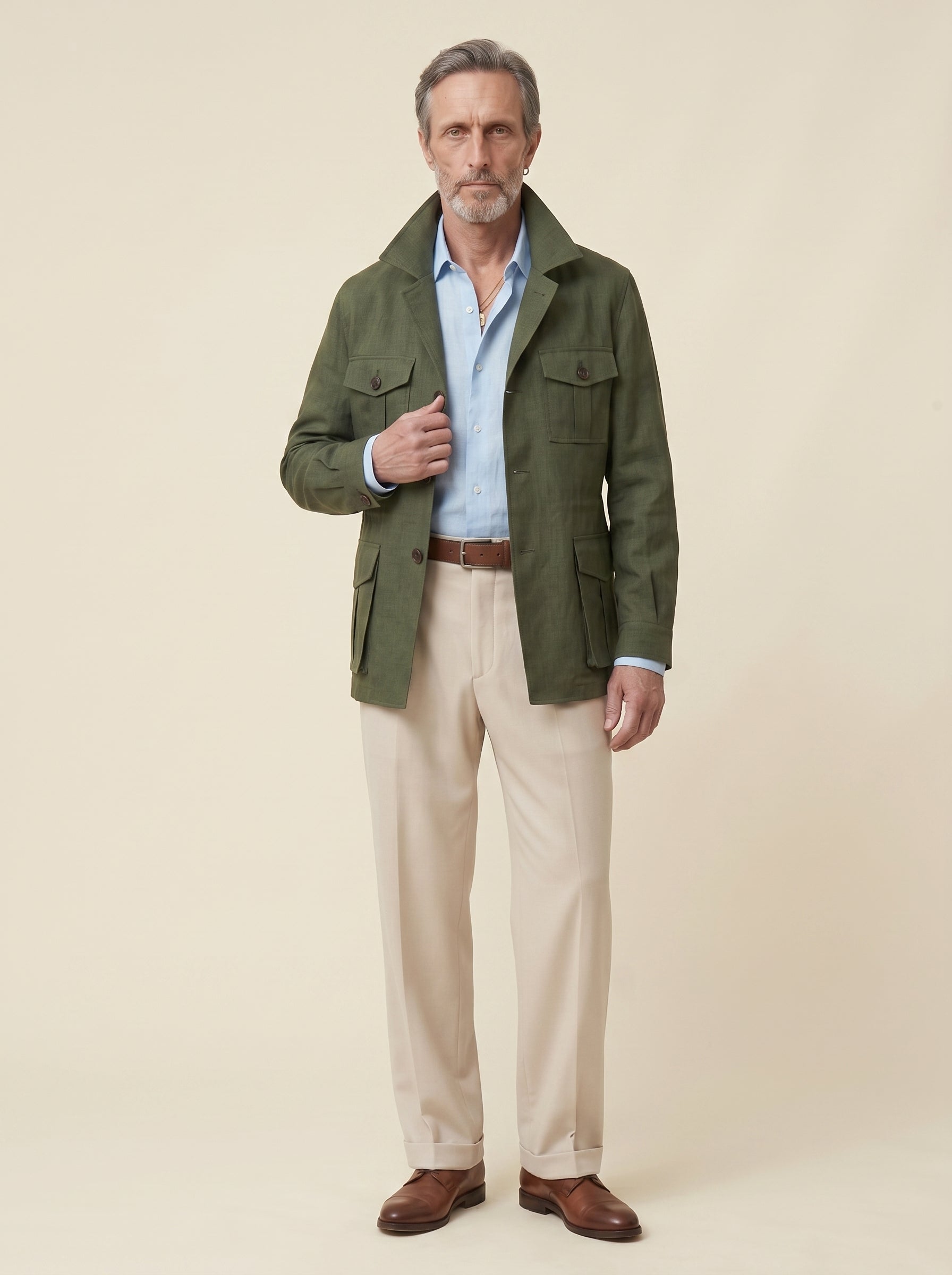 Lorenzo French Linen Safari Jacket