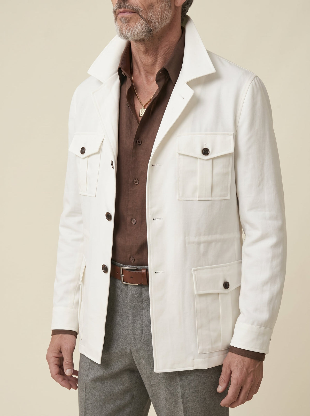 Lorenzo French Linen Safari Jacket