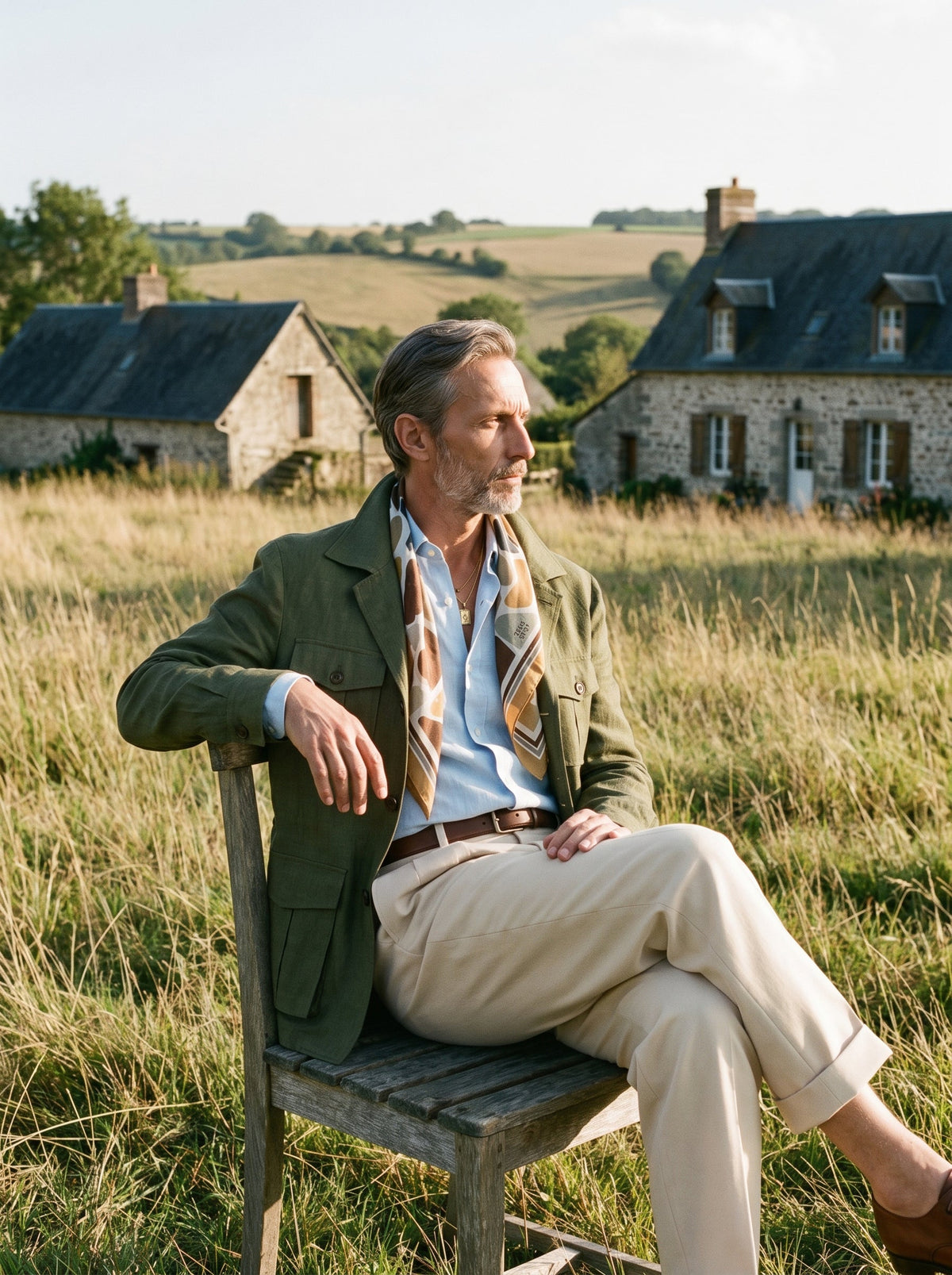 Lorenzo French Linen Safari Jacket