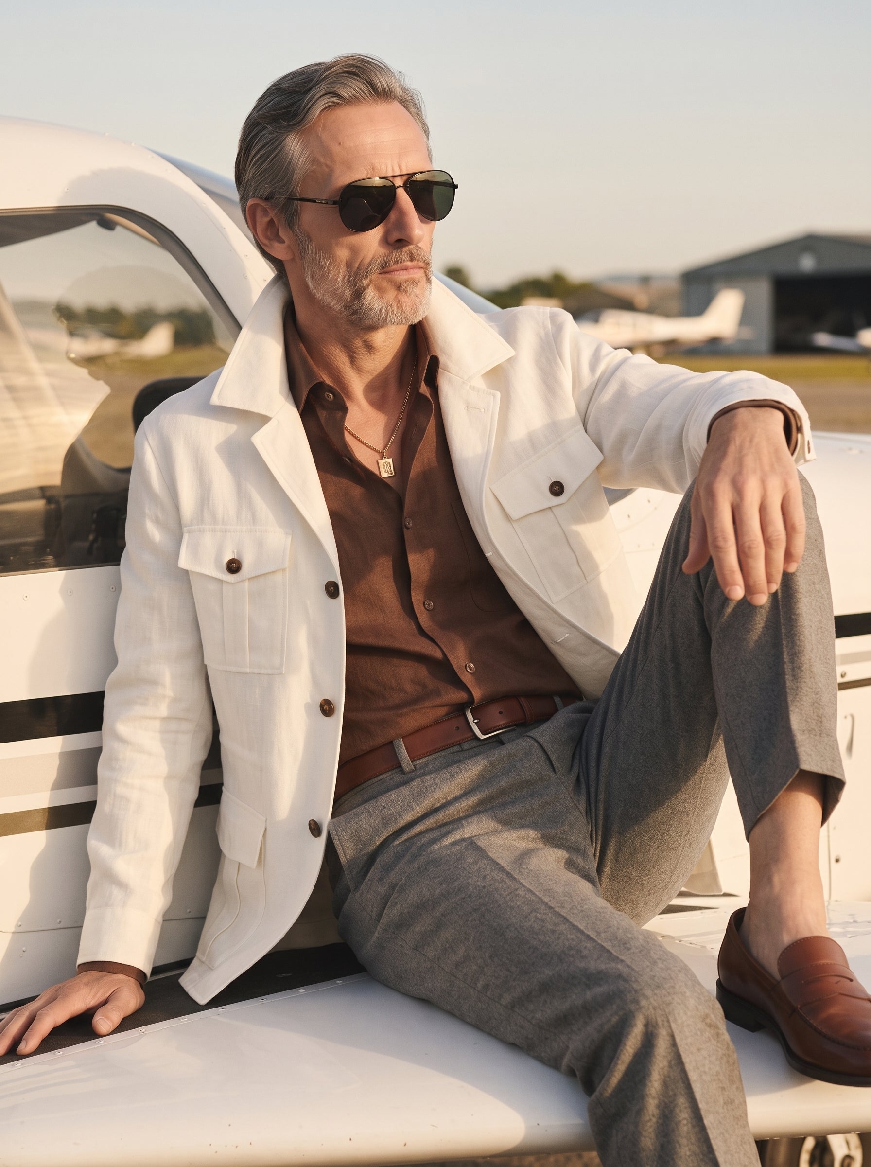 Lorenzo French Linen Safari Jacket