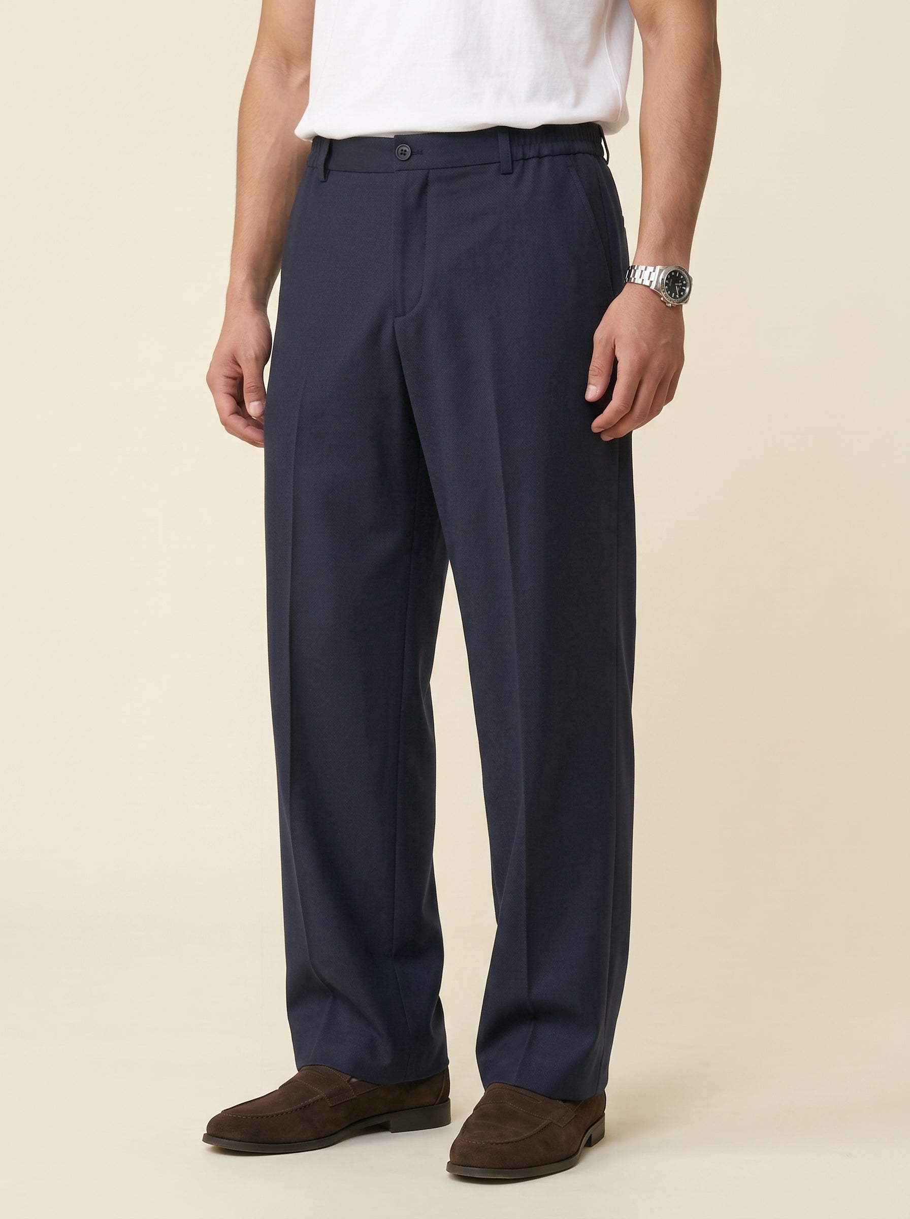Adrian Wool-Blend Straight Trousers