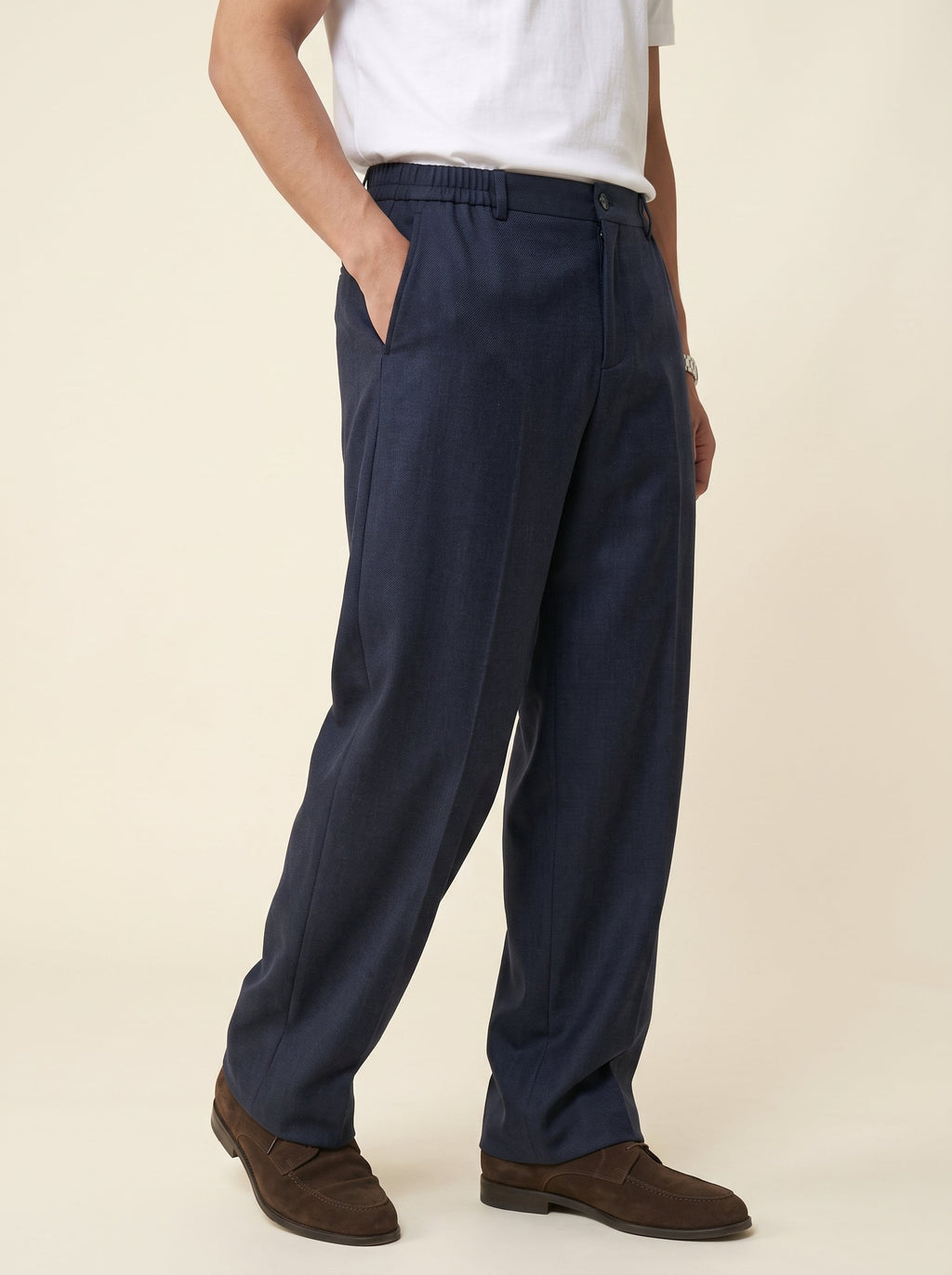 Adrian Wool-Blend Straight Trousers