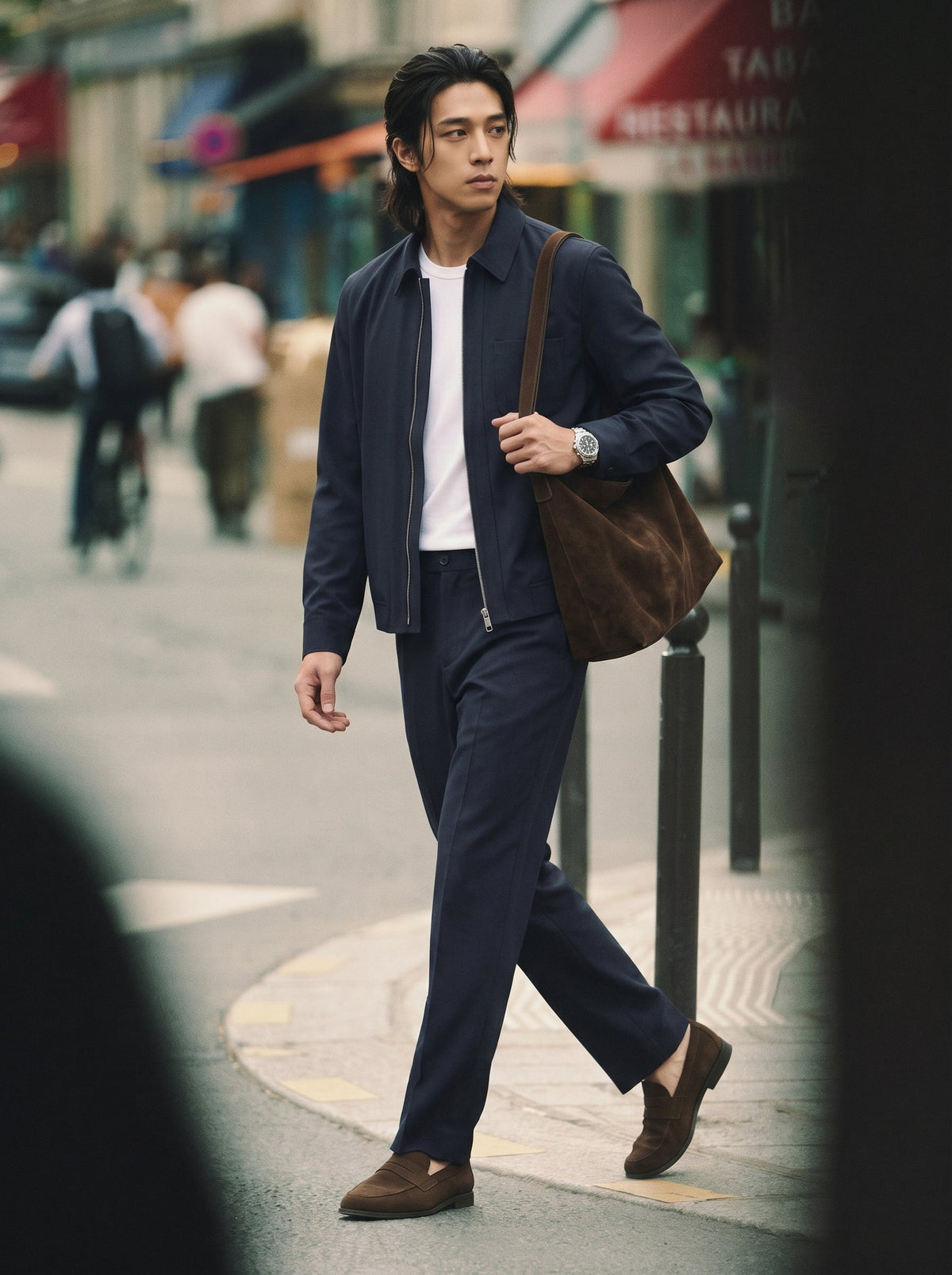 Adrian Wool-Blend Straight Trousers