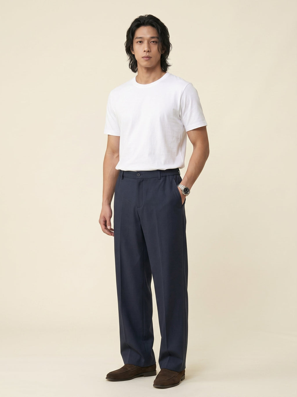 Adrian Wool-Blend Straight Trousers