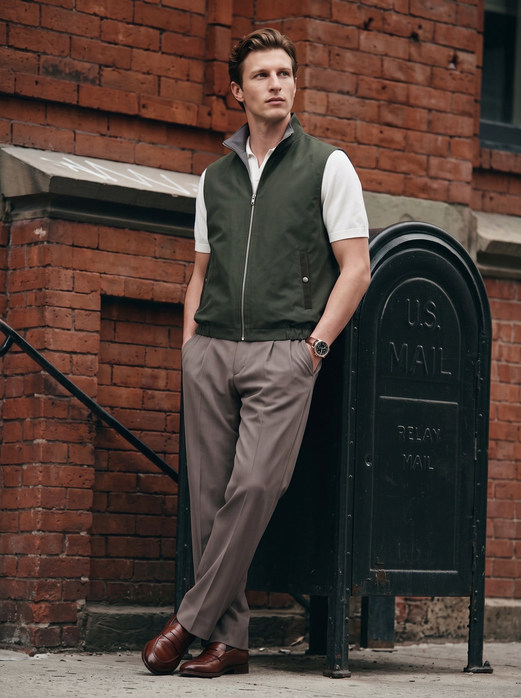 Benedict Pure Wool Stand-Collar Vest