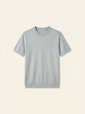 Luca Silk-Cotton Knit Tee (Sea Mist)