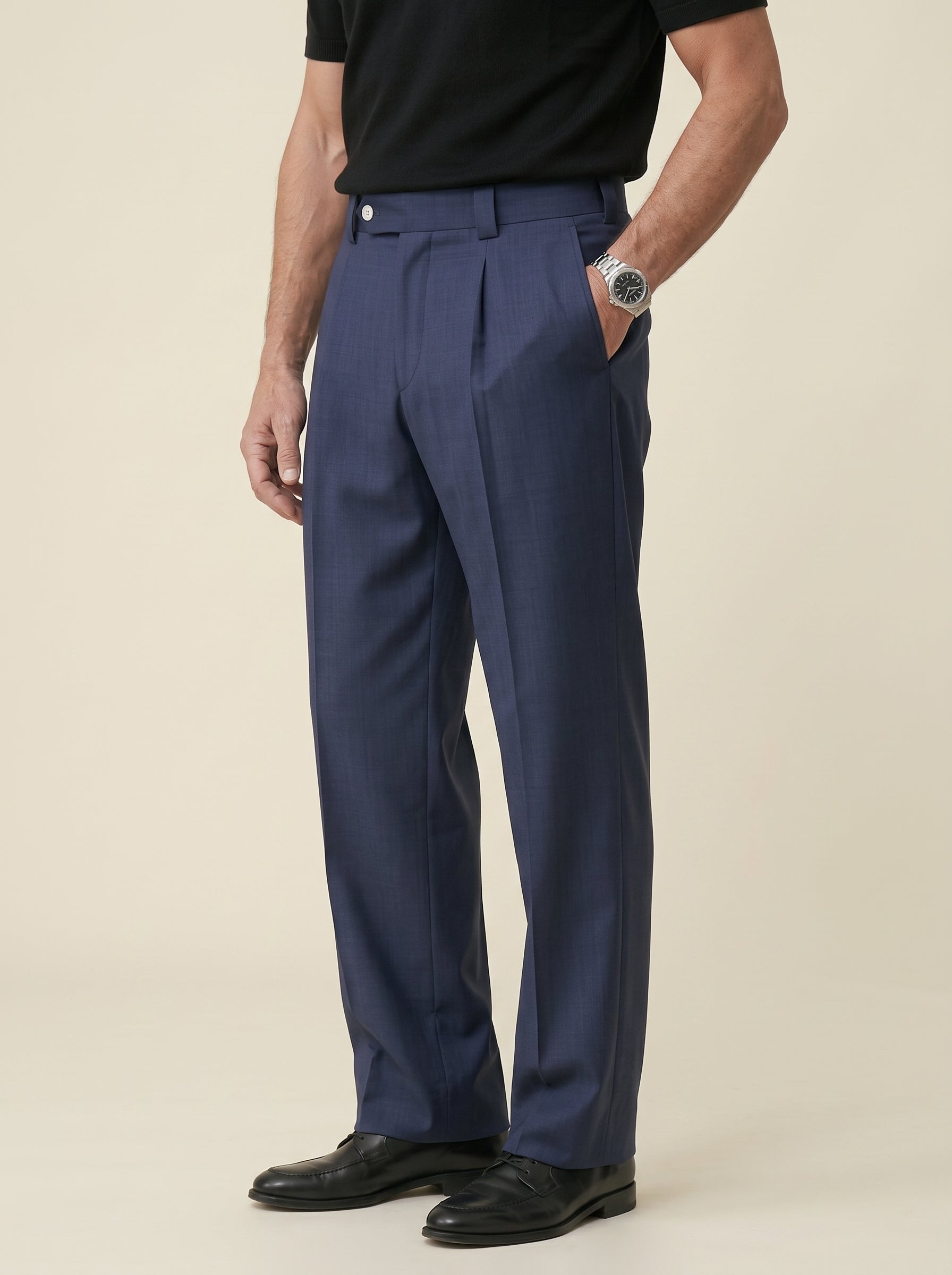Lorenzo Pleated Wool Trousers