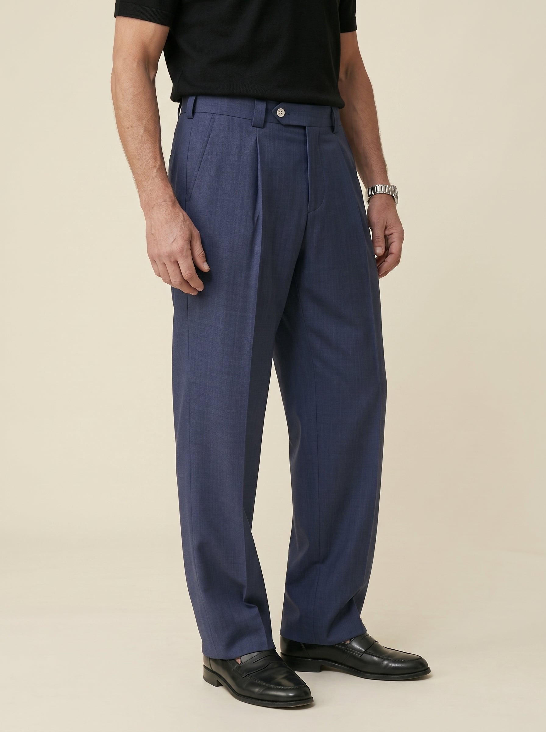 Lorenzo Pleated Wool Trousers