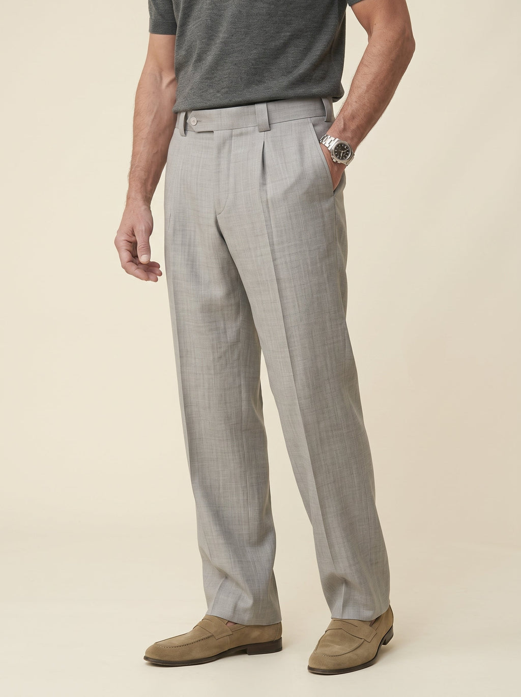 Lorenzo Pleated Wool Trousers