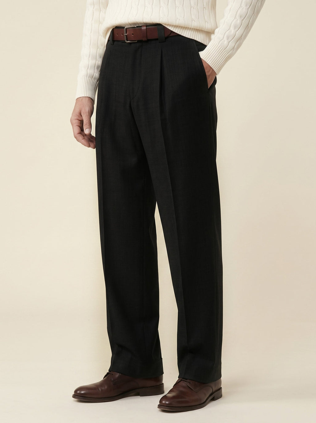 Lorenzo Pleated Wool Trousers