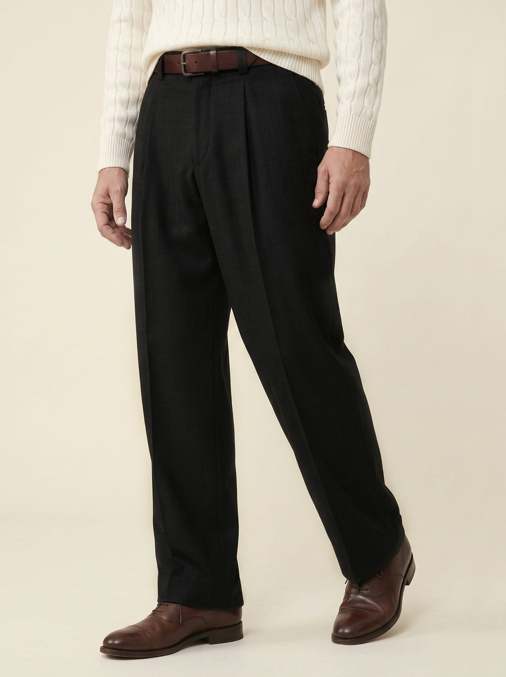Lorenzo Pleated Wool Trousers