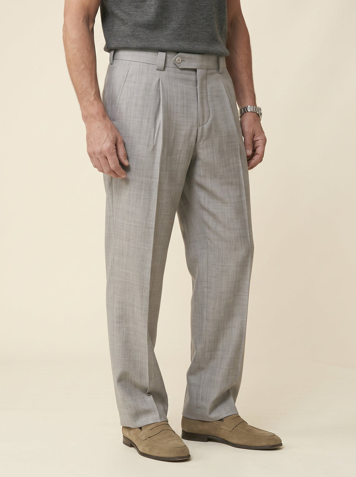 Lorenzo Pleated Wool Trousers