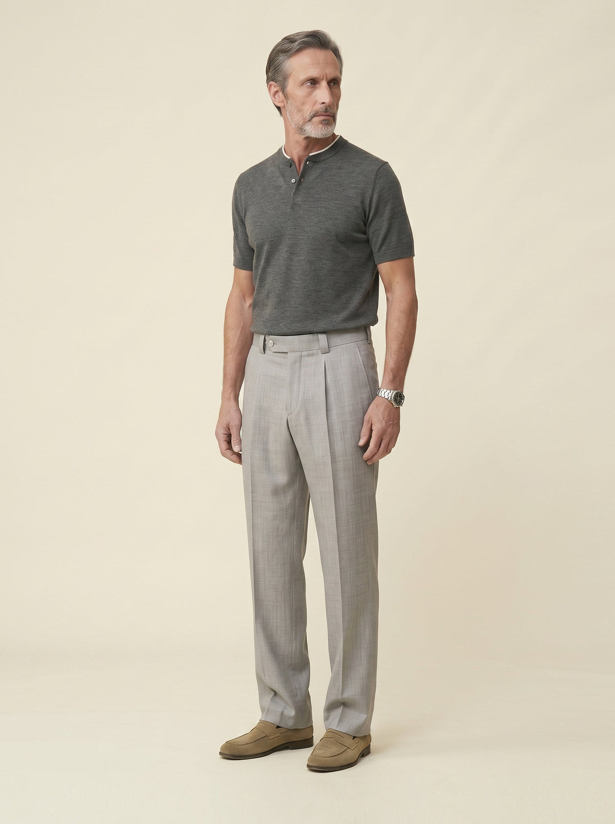 Lorenzo Pleated Wool Trousers