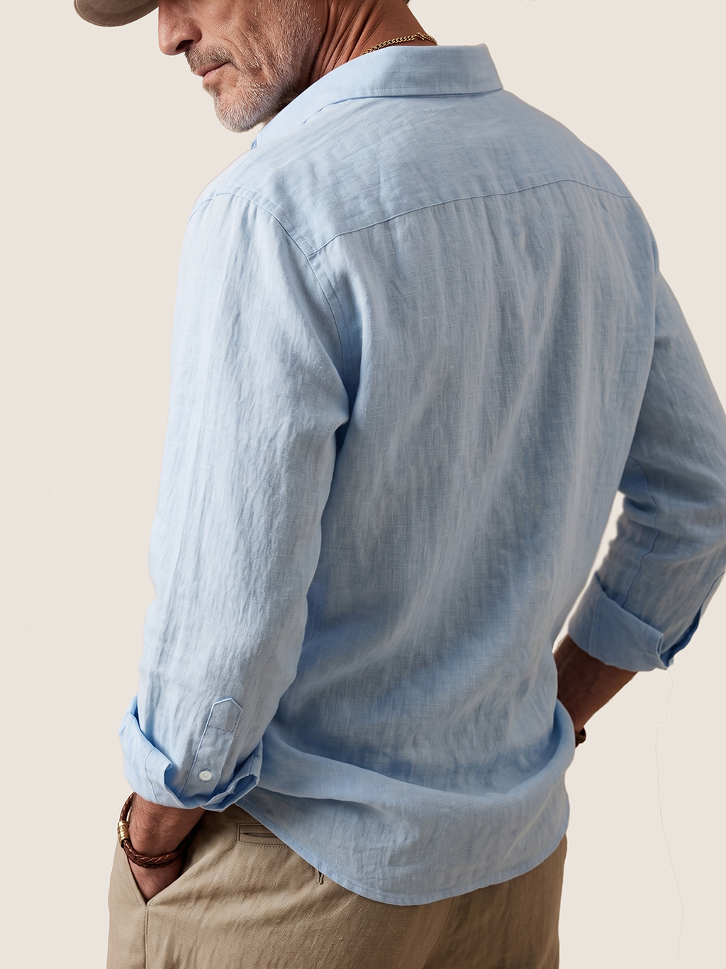 Étienne French Linen Shirt (Sky Blue)
