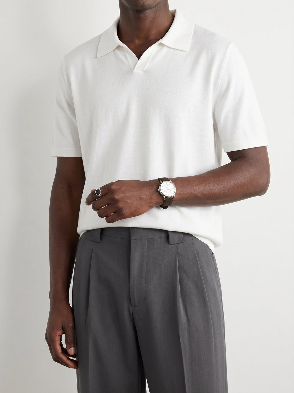Arden Cotton-Lyocell Tailored Trousers (Charcoal Grey)